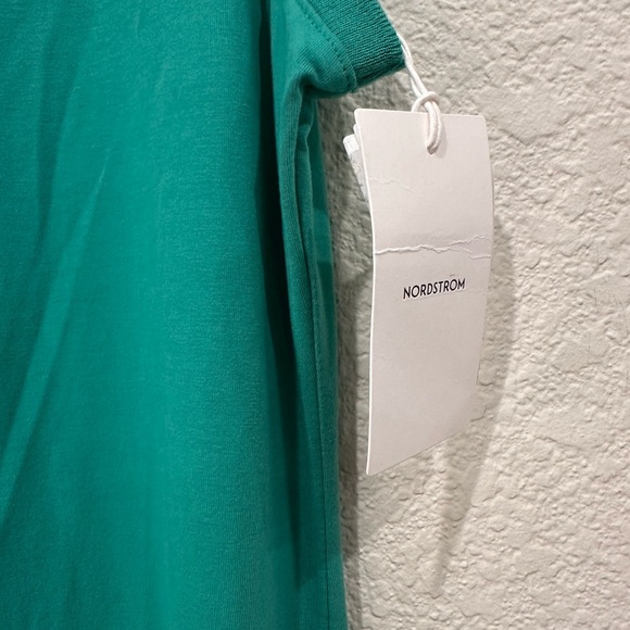 Nordstrom Women Green Sleeveless Knit Maxi Dress Crew Neck A-Line Size Small NEW - Picture 4 of 5